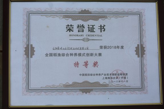 稻漁創(chuàng  )新大賽證書(shū)